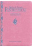 Bíblia de Estudo Pentecostal Pequena Com Harpa Rosa Com Indice