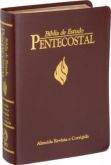 Biblia de Estudo Pentecostal Pequena Vinho com Indice